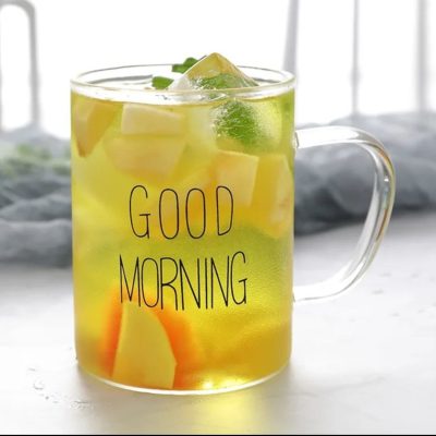 لیوان پیرکس گود مورنینگ استوانه‌ای (Good Morning)