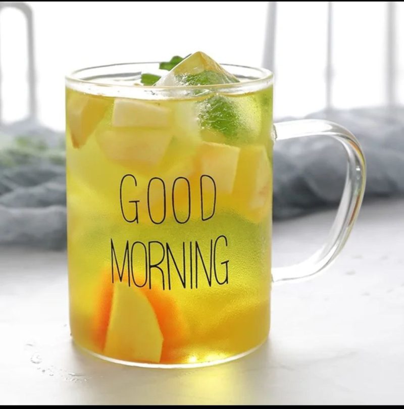 لیوان پیرکس گود مورنینگ استوانه‌ای (Good Morning)