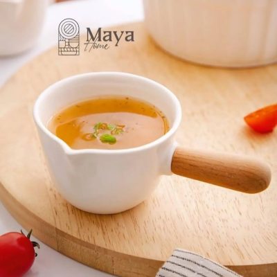 سس خوری سرامیکی دسته چوبی مایا مدل هانا