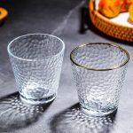 لیوان شیشه‌ای برفی لب طلایی 300 میل