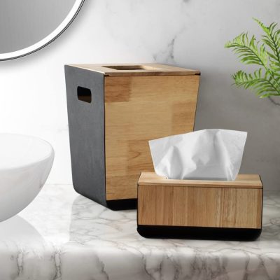 سطل و دستمال چوبی فلزی رایکا