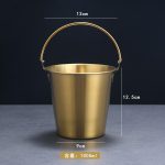 سطل یخ و مزه استیل طلایی 1000 سیسی