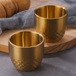 شات استیل طلایی دوجداره 100 میل