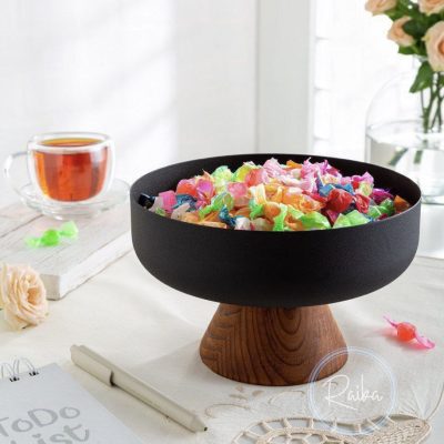شکلات خوری و آجیل خوری فلزی پایه چوبی رایکا