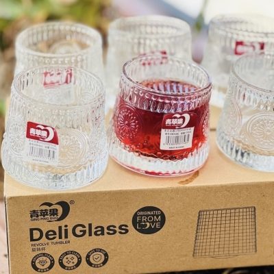 لیوان چرخشی دلی گلس deliglass طرح وینتیج
