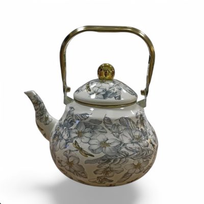 کتری لعابی طرح گل و سنجاقک ۲.۵ لیتری