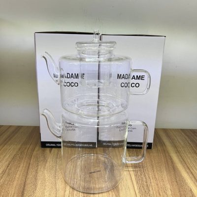 کتری و قوری پیرکس استوانه‌ای مادام کوکو
