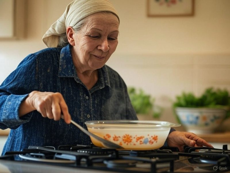 پختن غذا در قابلمه پیرکس