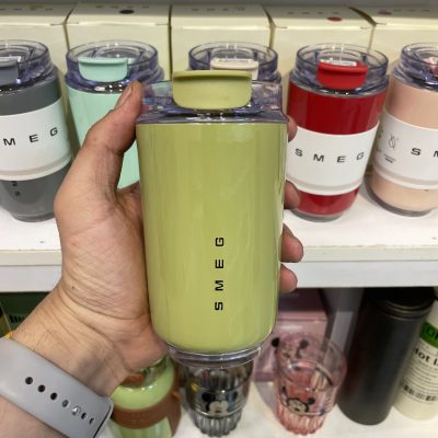 تراول ماگ اسمگ SMEG مدل Wall Mug ظرفیت ۲۴۰ میلی‌لیتر زیتونی
