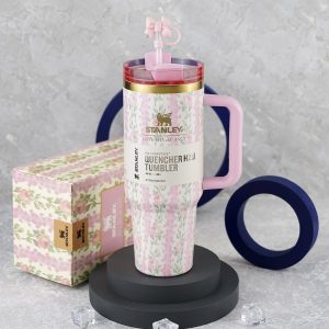 ماگ کادویی استنلی STANLEY مدل Quencher H2.0 Tumbler – صورتی گلدار