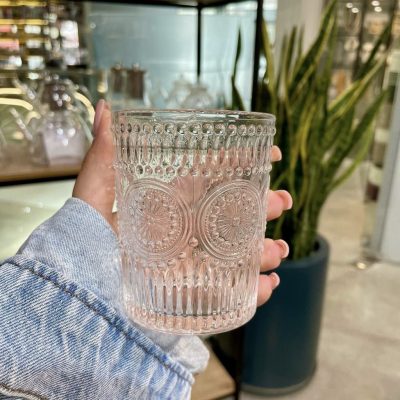 لیوان طرح برجسته شفاف طرح زارا ۳۰۰ میل