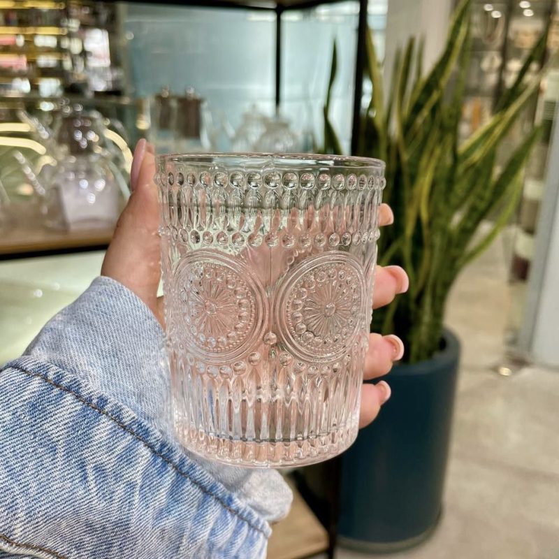 لیوان طرح برجسته شفاف طرح زارا ۳۰۰ میل