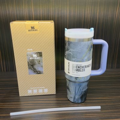 ماگ استنلی Quencher H2.O Tumbler 887 میل – طوسی مرمری