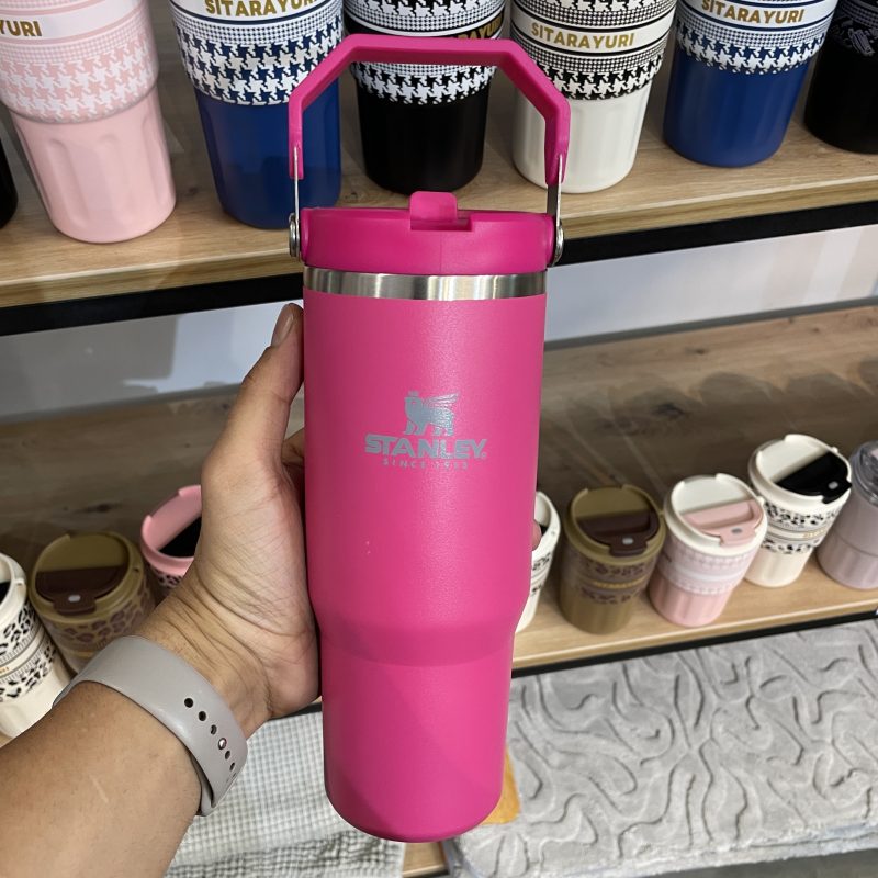 ماگ استنلی مدل Iceflow Flip Straw Tumbler گنجایش 0.88 لیتر – رنگ سرخابی