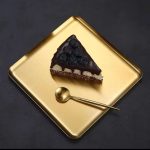 بشقاب استیل مربع طلایی وارداتی