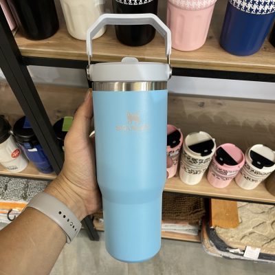 ماگ استنلی Iceflow Flip Straw Tumbler آبی ظرفیت 0.88 لیتر