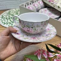 ست چایخوری ۱۲ پارچه گل‌دار کد 6148