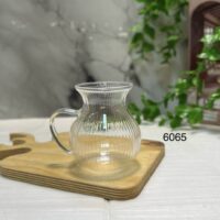 استکان کمرباریک دسته‌دار راه راه 180 سی‌سی | ست 6 عددی