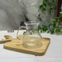 استکان کمرباریک دسته‌دار راه راه کف تپل 180 سی‌سی | ست 6 عددی