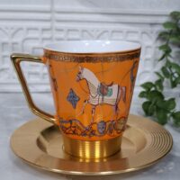 چایخوری هرمس نارنجی ست ۶ عددی