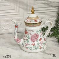 کتری لعابی طرح عربی ۱.۲ لیتر گلدار (کد SS232)