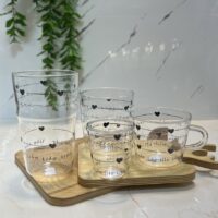 لیوان پیرکس طرح قلبی LITE وارداتی ۴ مدل | آنتی شوک و مناسب شعله مستقیم