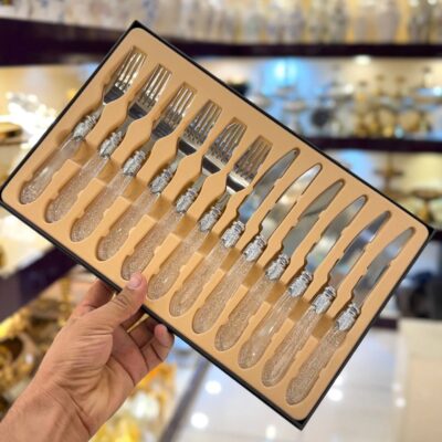 سرویس کارد و چنگال میوه خوری سیلور ۱۲ پارچه اکلیلی