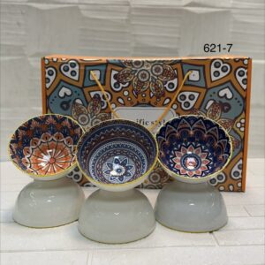 نمای اصلی ست پیاله مراکشی ۶ عددی کد ۷-۶۲۱ Specific Style با لبه طلایی