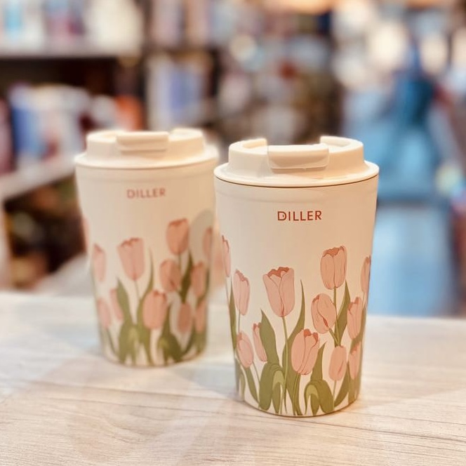 تراول ماگ ۳۵۰ میل DILLER طرح گل لاله | فلاسک استیل مدل D9493 تراول ماگ ۳۵۰ میل DILLER طرح گل لاله | فلاسک استیل مدل D9493