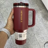 تراول ماگ اورجینال استنلی قرمز دور سیلور مدل تامبلر 40oz بدون نشتی